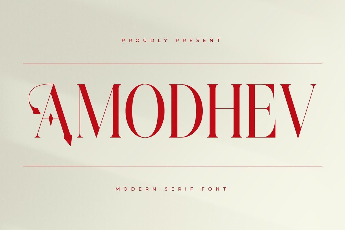 Beispiel einer Amodhev-Schriftart