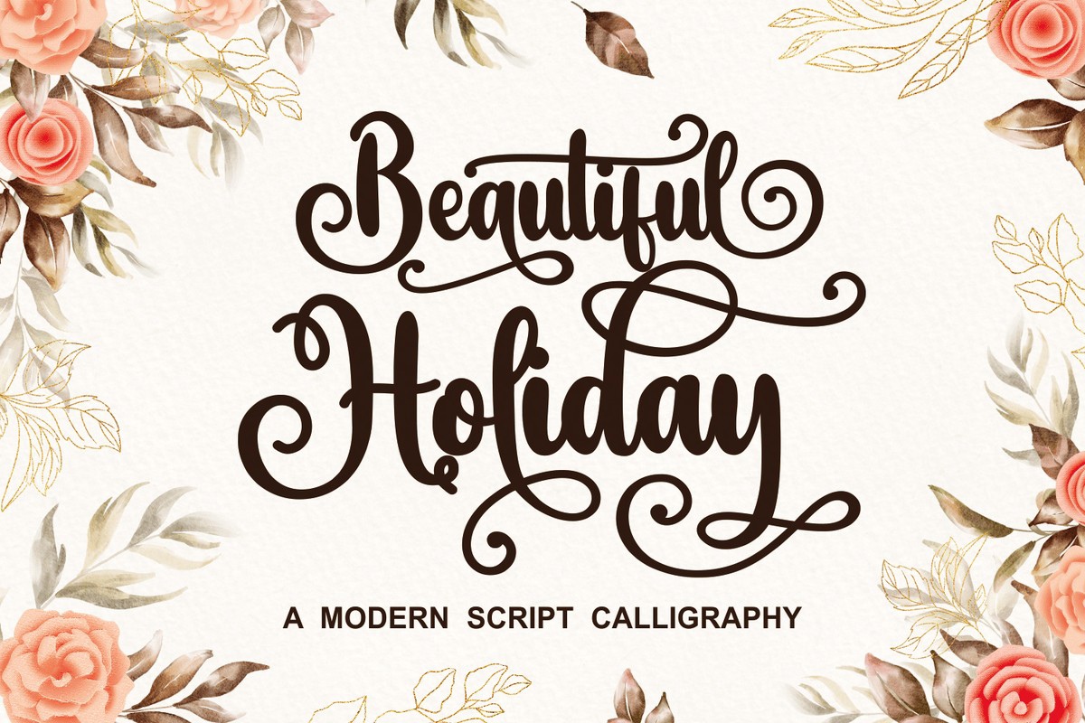 Beispiel einer Beautiful Holiday-Schriftart