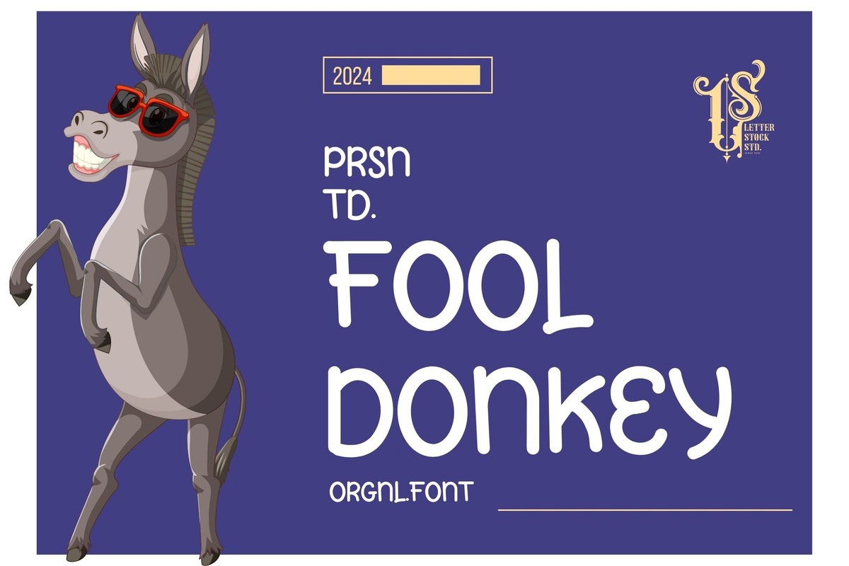 Beispiel einer Fool Donkey-Schriftart