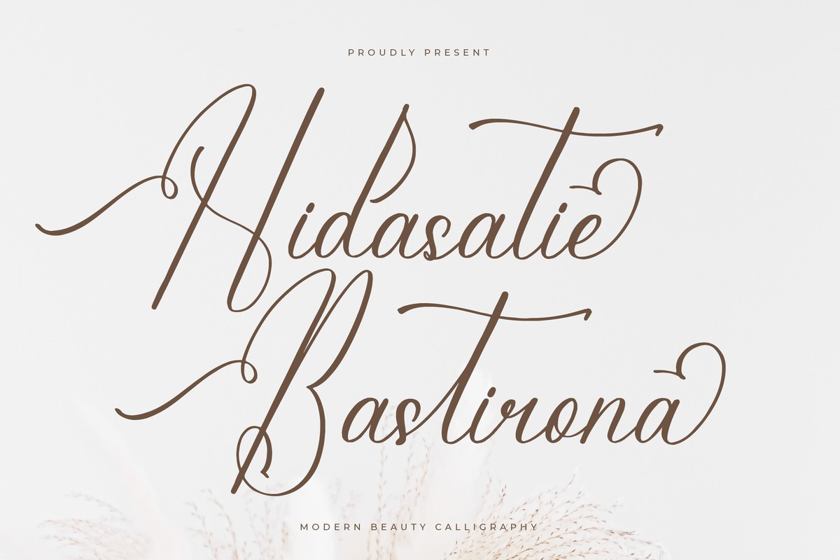 Beispiel einer Hidasatie Bastirona-Schriftart