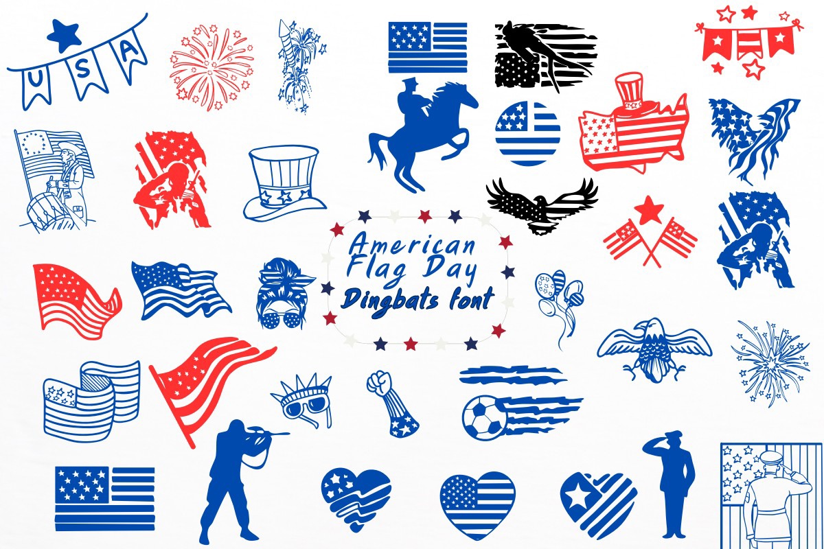 Beispiel einer American Flag Day-Schriftart