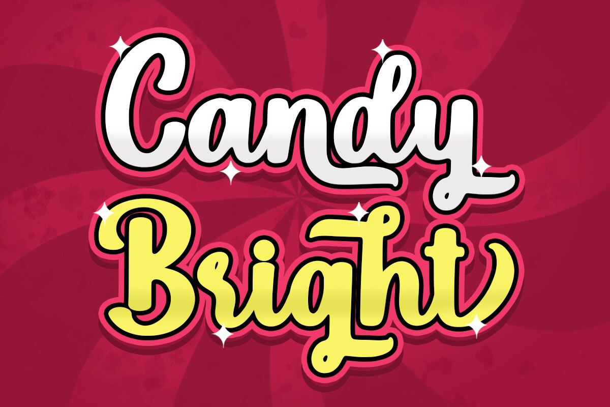 Beispiel einer Candy Bright-Schriftart