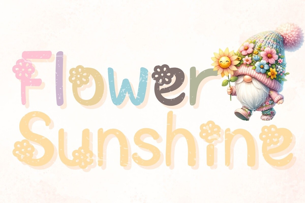 Beispiel einer Flower Sunshine-Schriftart