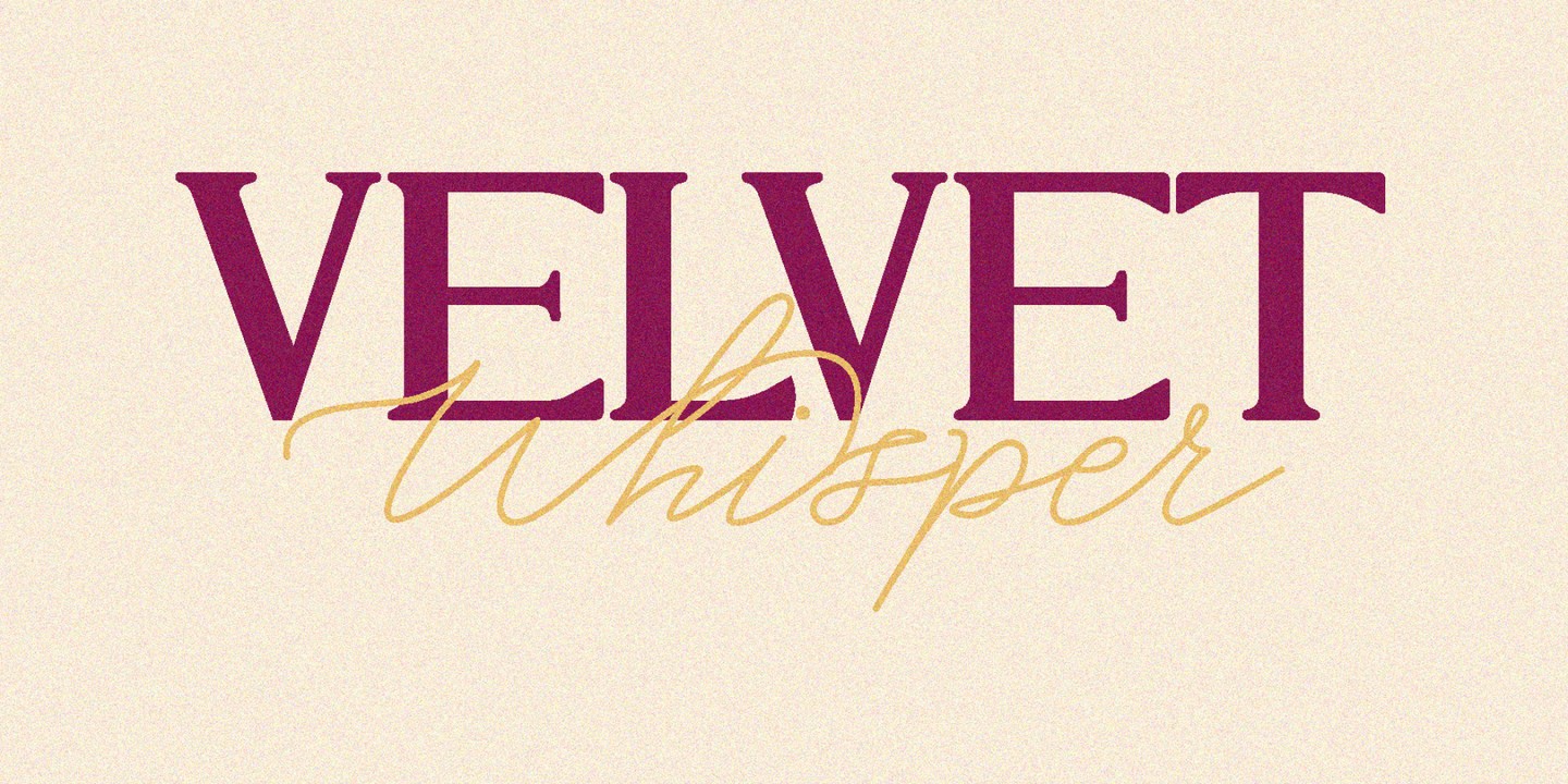 Beispiel einer HT Velvet Whisper Regular-Schriftart