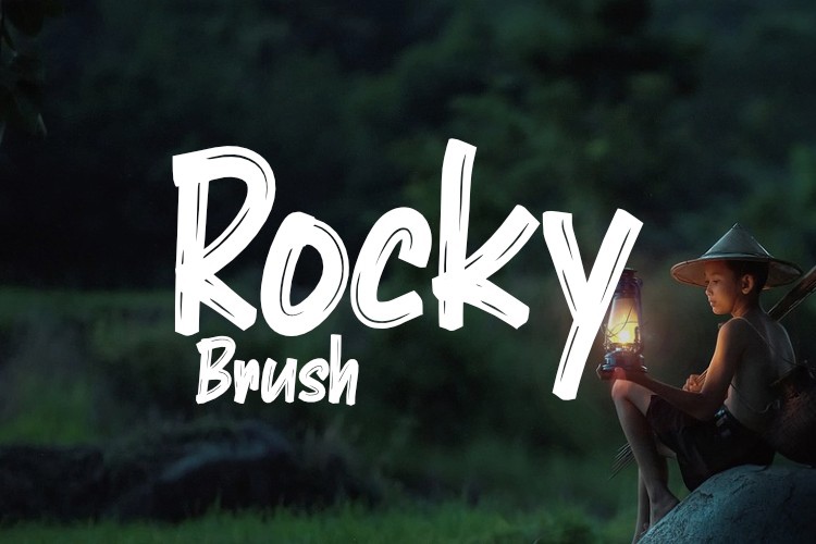 Beispiel einer Rocky Brush-Schriftart