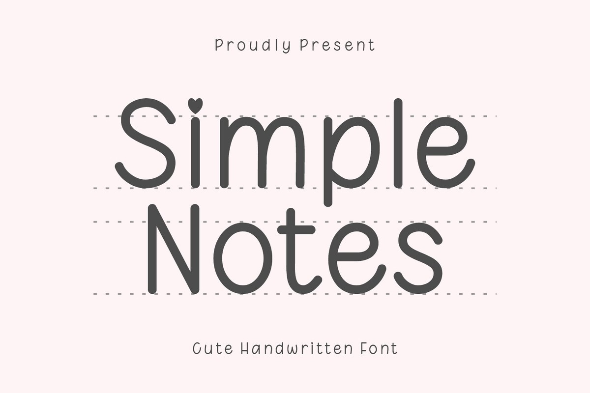 Beispiel einer Simple Notes Regular-Schriftart