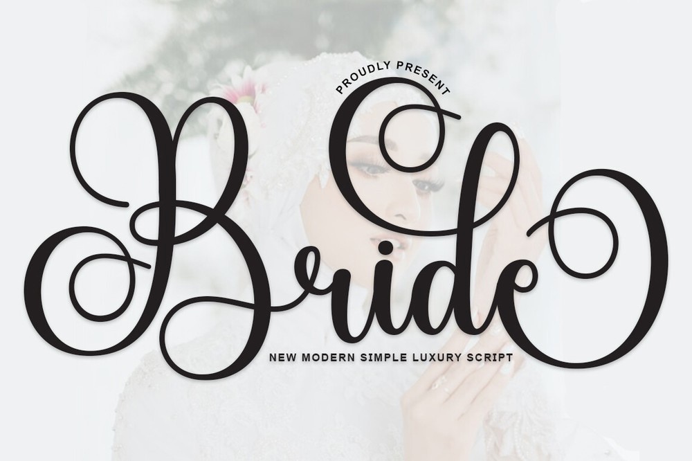 Beispiel einer Bride-Schriftart