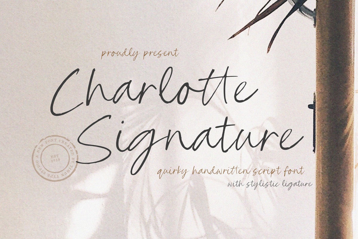 Beispiel einer Charlotte Signature-Schriftart