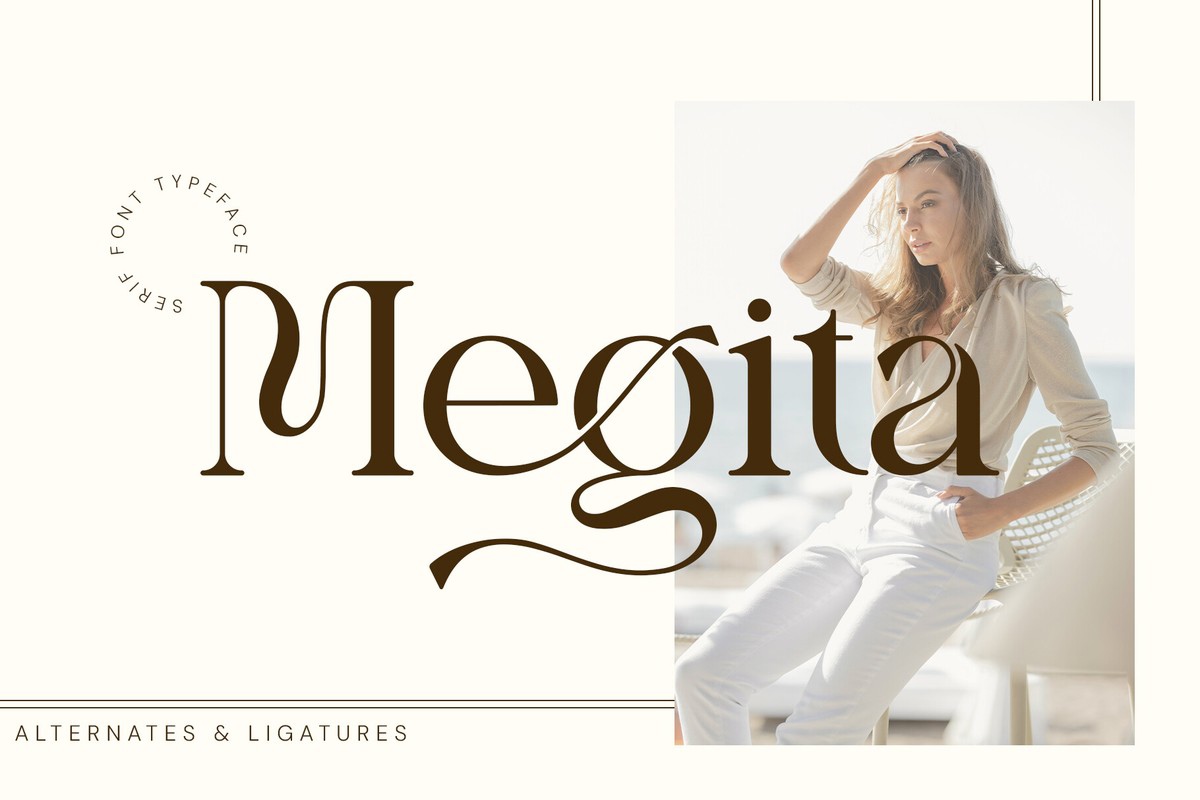 Beispiel einer Megita Regular-Schriftart