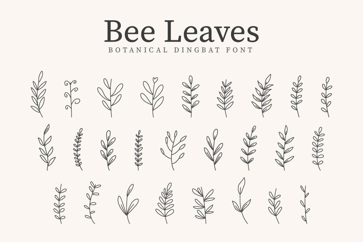 Beispiel einer Bee Leaves-Schriftart