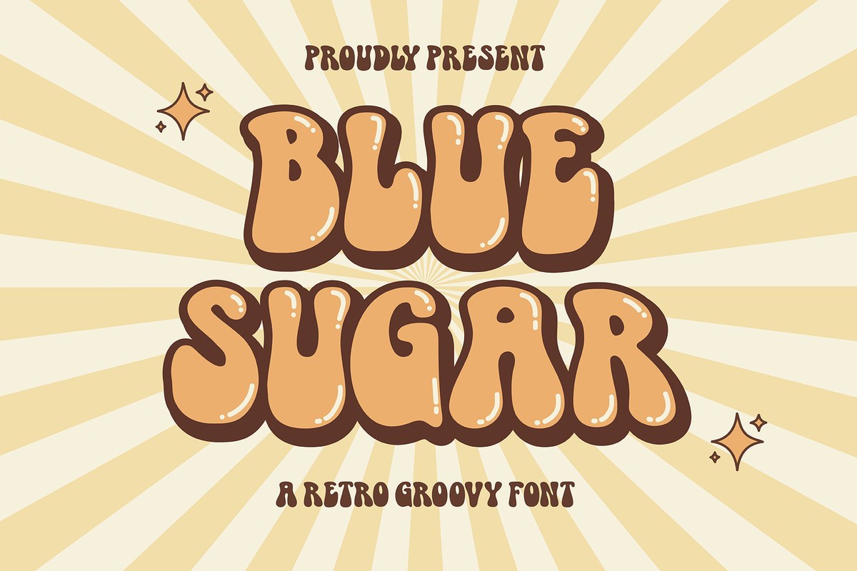 Beispiel einer Blue Sugar Groovy-Schriftart