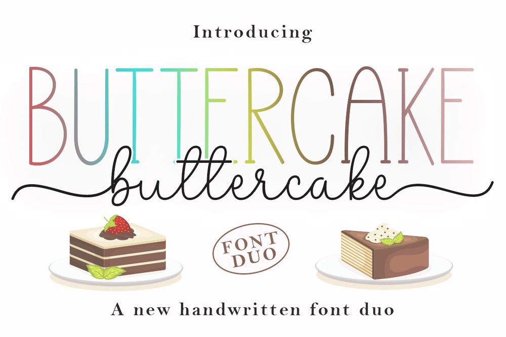 Beispiel einer Butter Cake Duo Duo-Schriftart