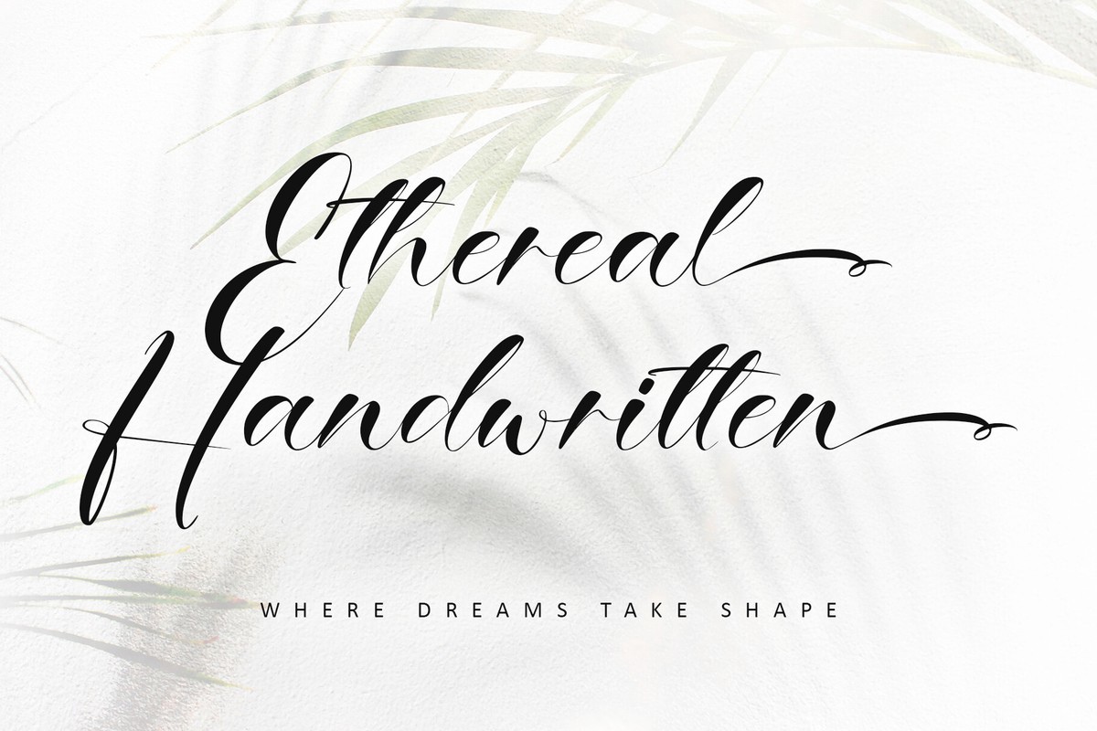 Beispiel einer Ethereal Italic-Schriftart