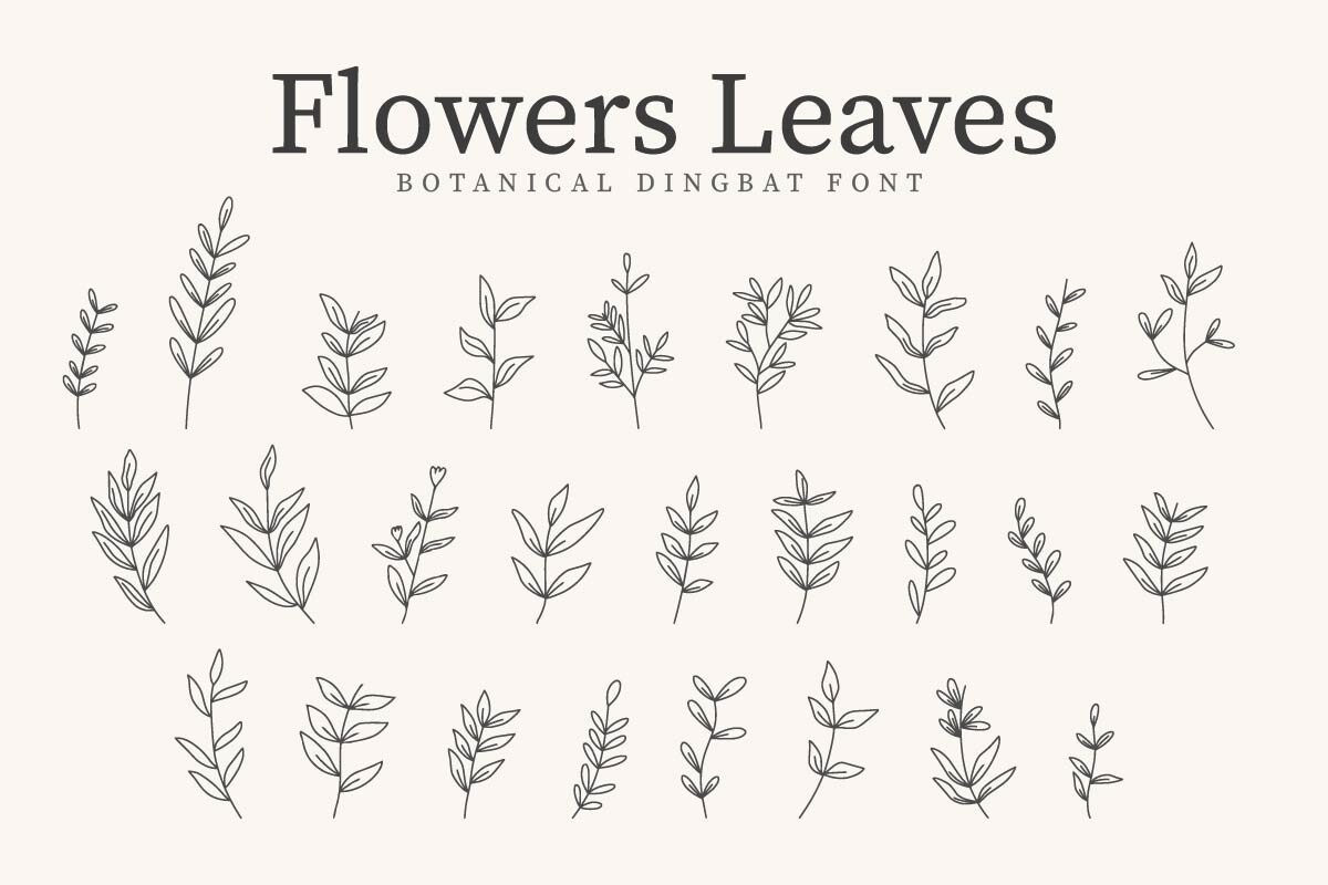 Beispiel einer Flowers Leaves-Schriftart