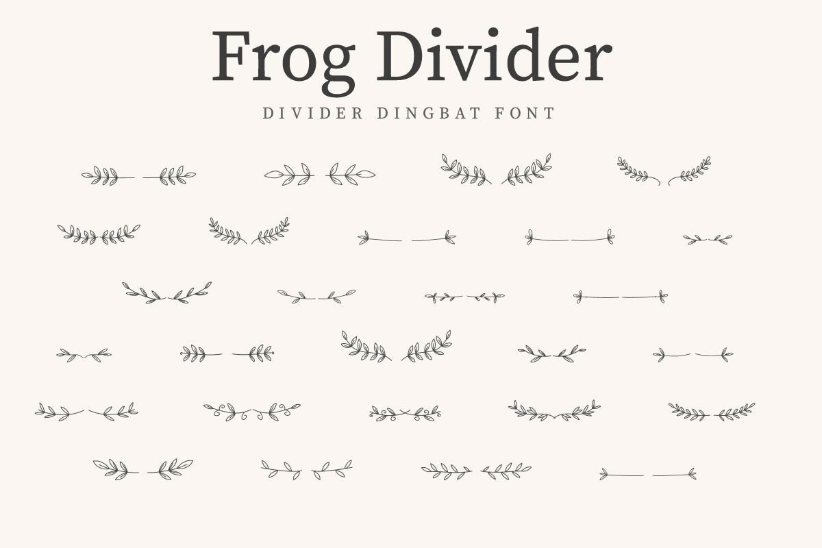 Beispiel einer Frog Divider Regular-Schriftart