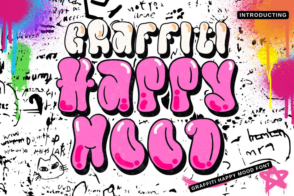 Beispiel einer Graffiti Happy Mood-Schriftart