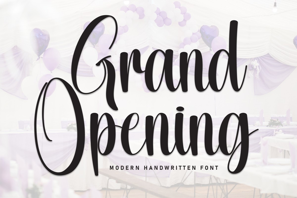 Beispiel einer Grand Opening Regular-Schriftart