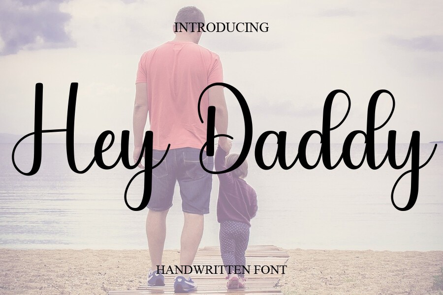 Beispiel einer Hey Daddy Regular-Schriftart