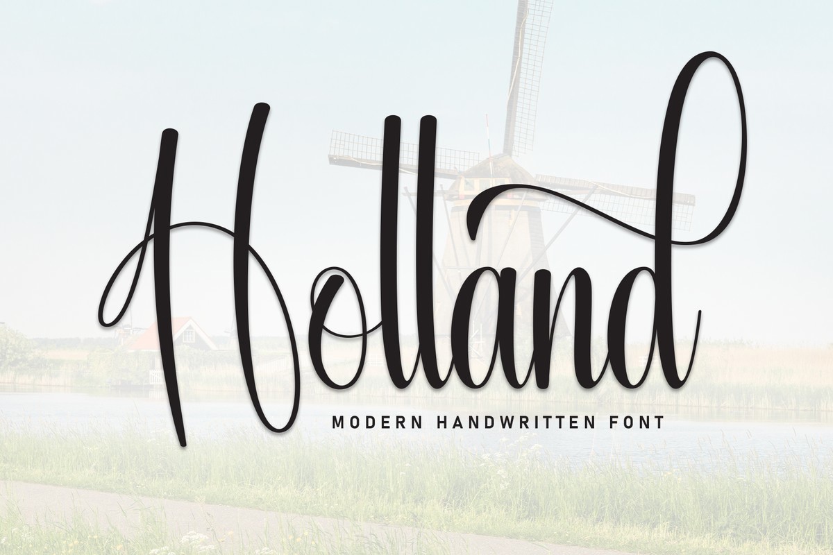 Beispiel einer Holland Regular-Schriftart