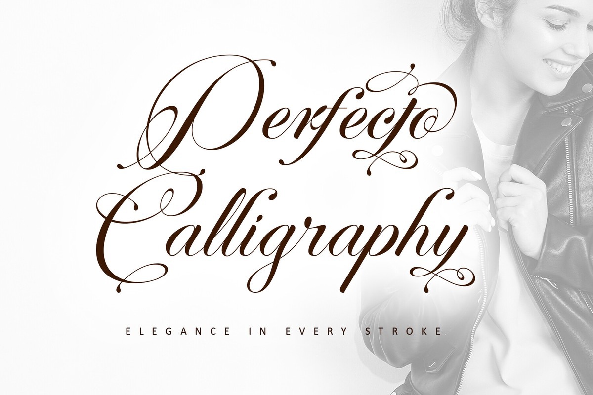 Beispiel einer Perfecto Calligraphy Thin Italic-Schriftart