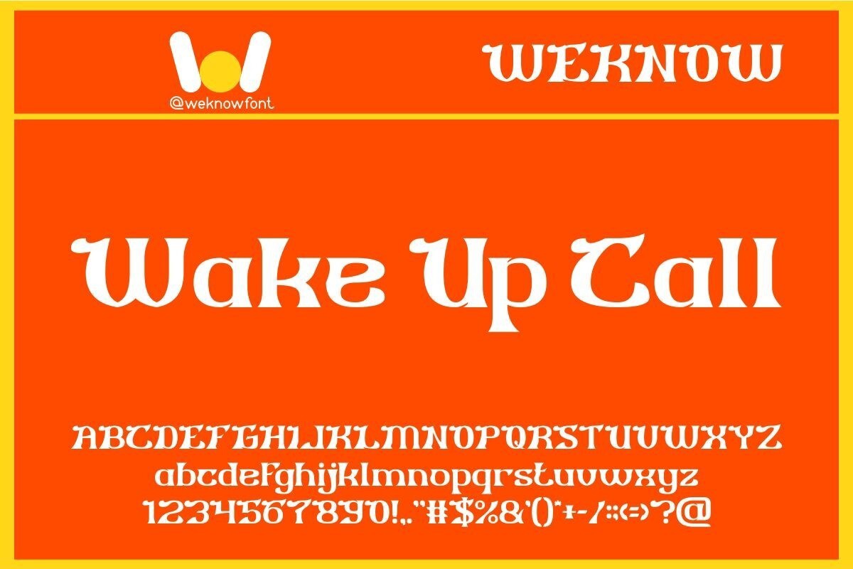 Beispiel einer Wake Up Call Regular-Schriftart