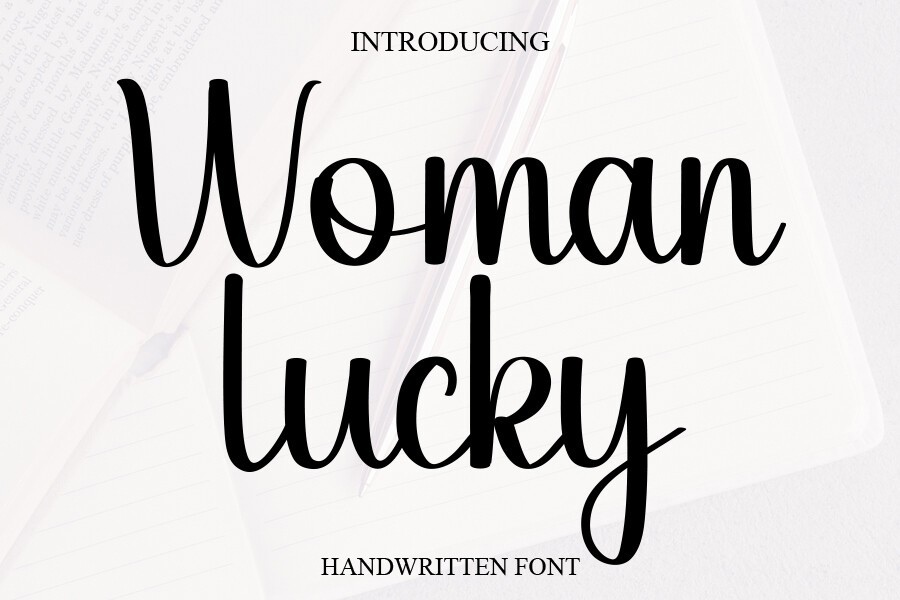 Beispiel einer Woman Lucky-Schriftart
