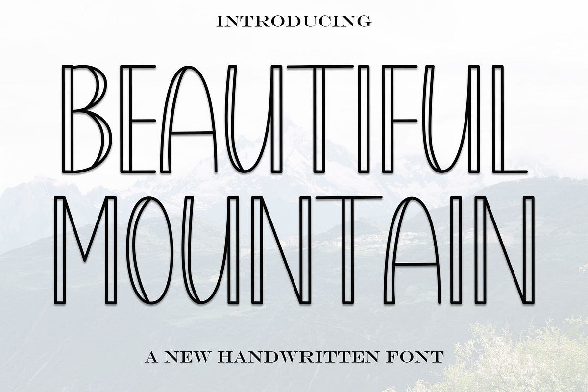 Beispiel einer Beautiful Mountain-Schriftart