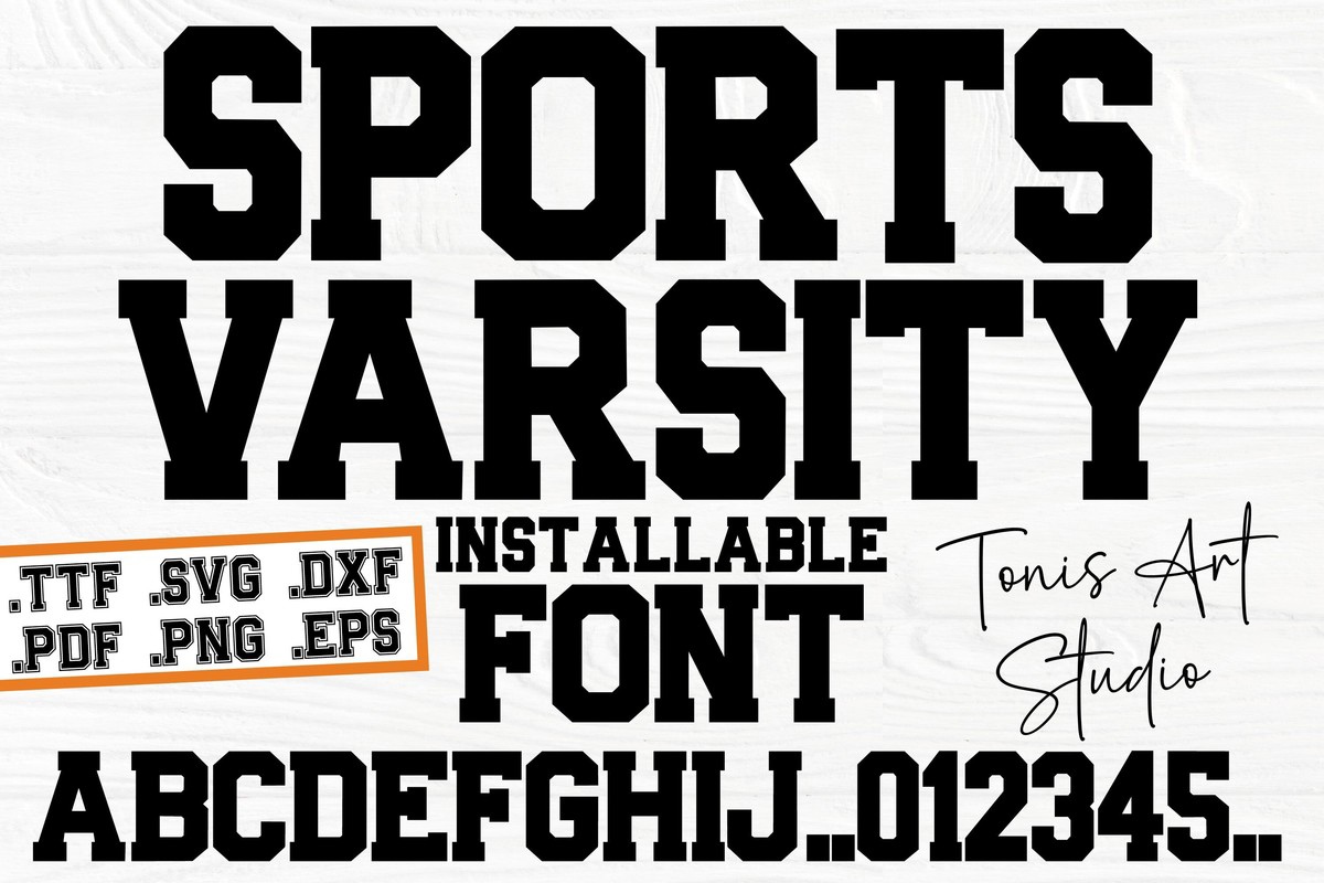 Beispiel einer AB Sports Varsity-Schriftart