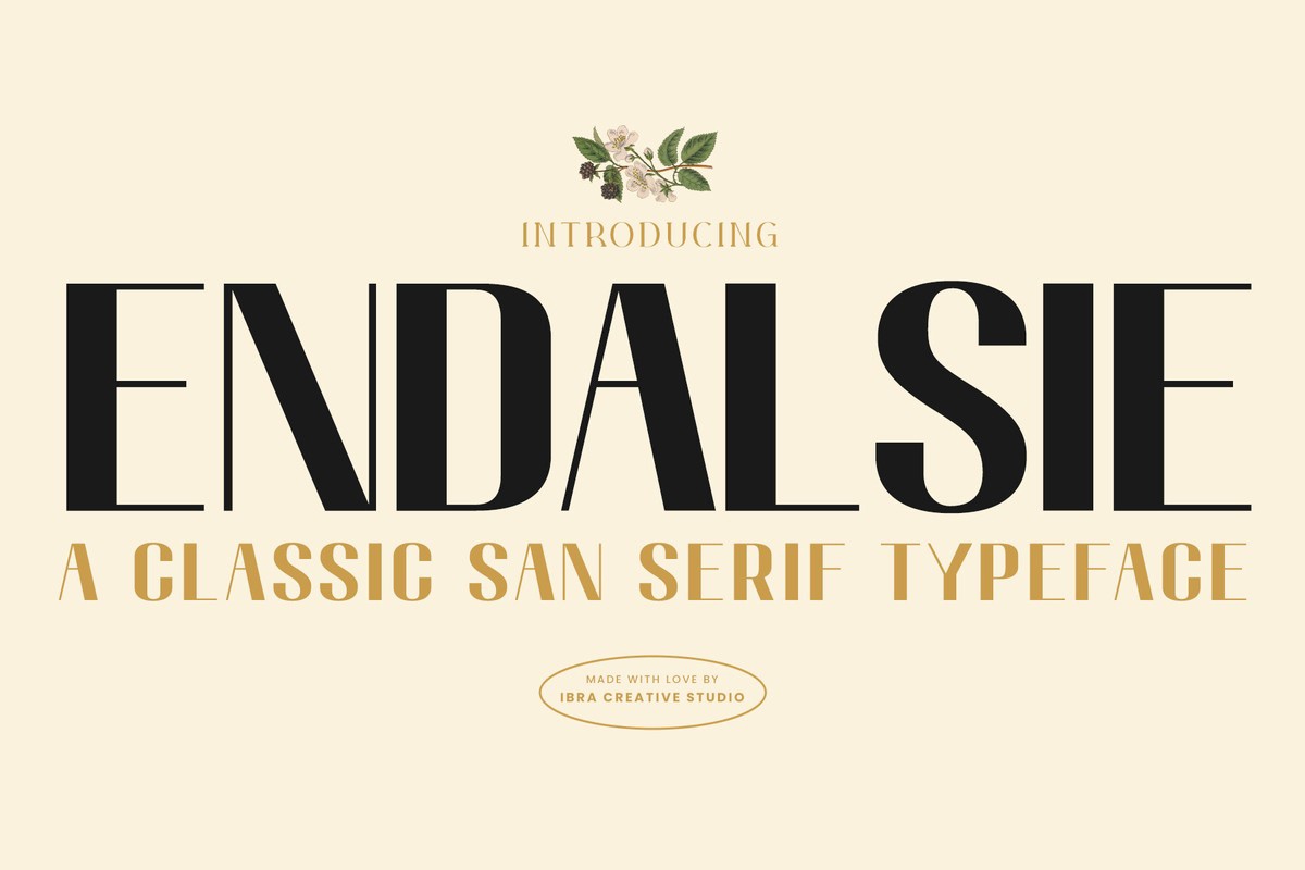 Beispiel einer Endalsie Regular-Schriftart