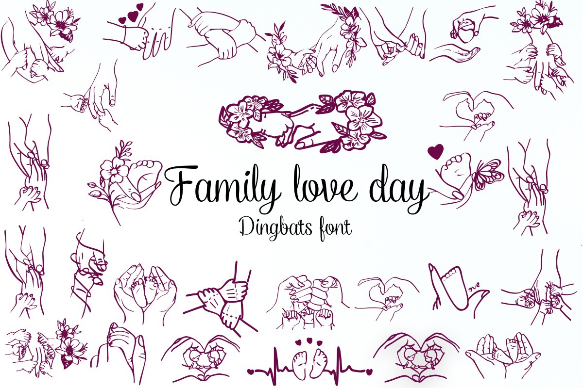 Beispiel einer Family Love Day-Schriftart