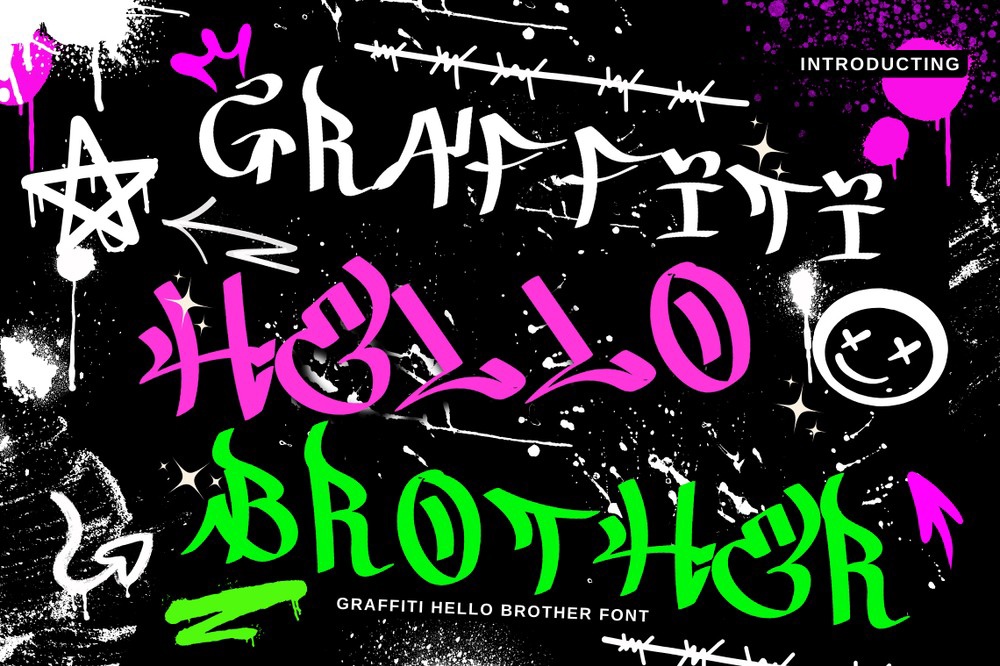 Beispiel einer Graffiti Hello Brother-Schriftart