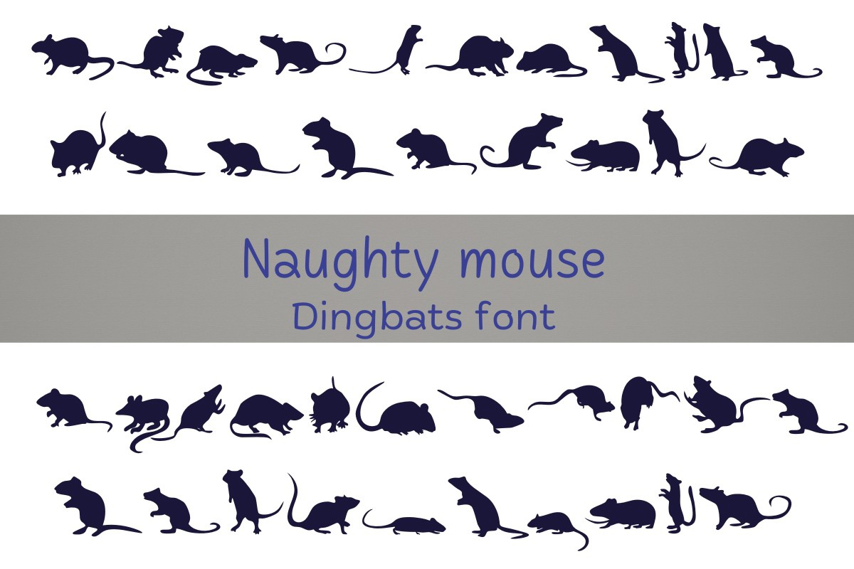 Beispiel einer Naughty Mouse-Schriftart