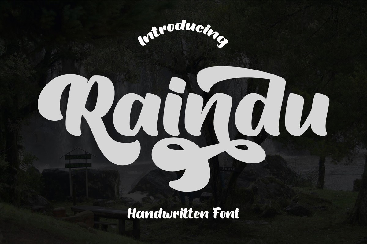 Beispiel einer Raindu Regular-Schriftart