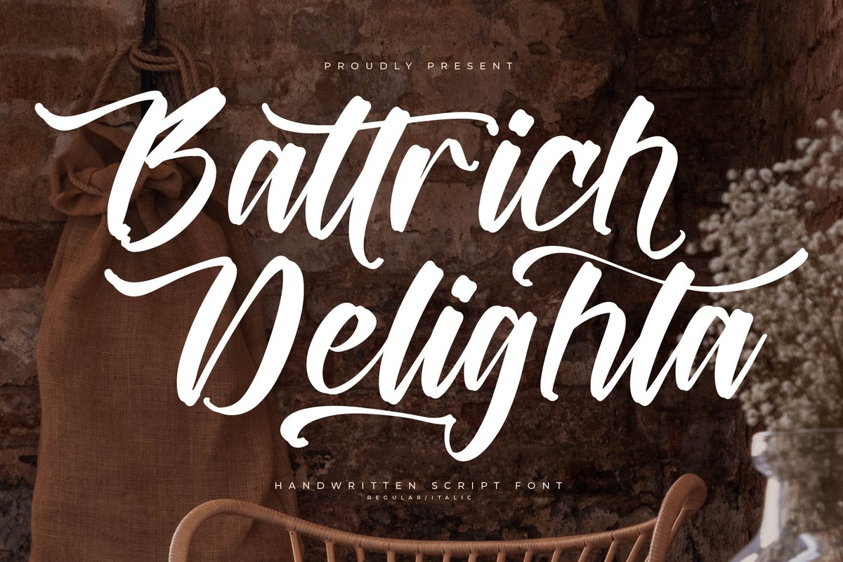 Beispiel einer Battrich Delighta-Schriftart