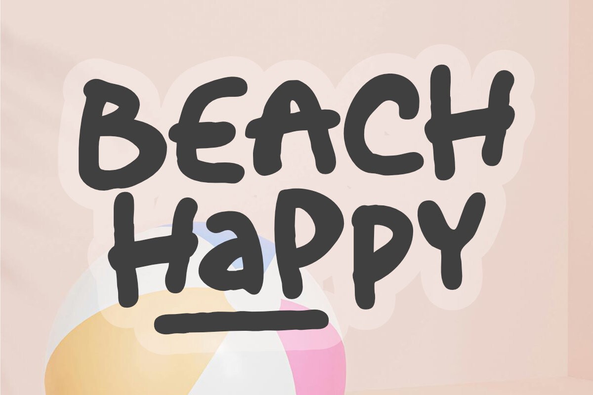 Beispiel einer Beach Happy-Schriftart