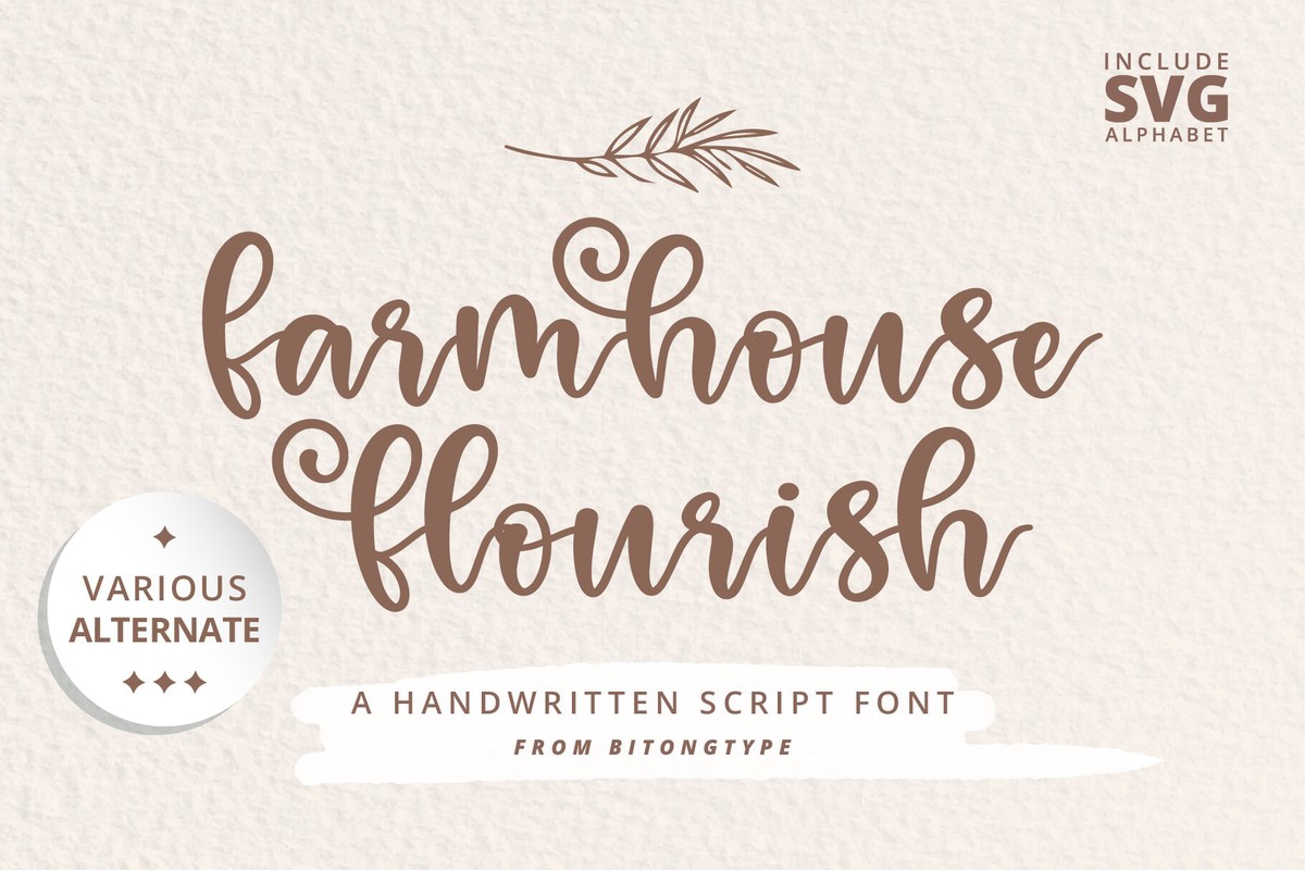 Beispiel einer Farmhouse Flourish-Schriftart