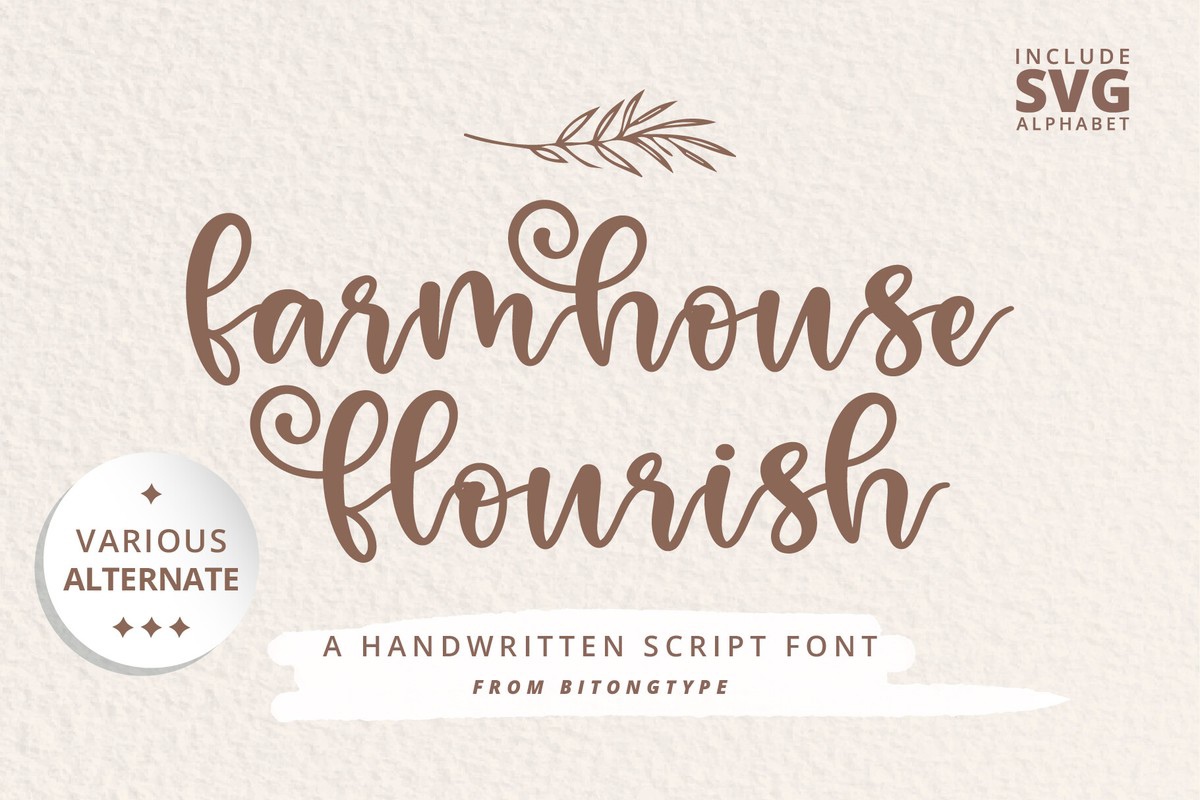 Beispiel einer Farmhouse Flourish Regular-Schriftart