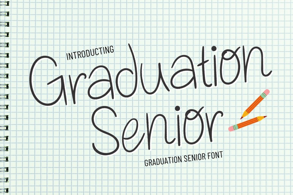 Beispiel einer Graduation Senior-Schriftart