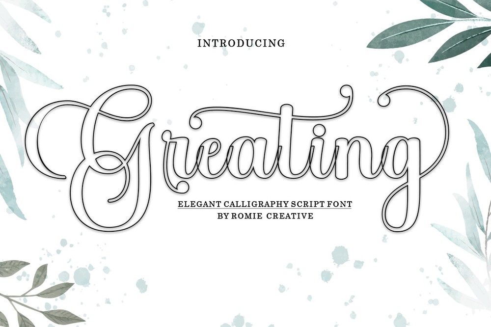 Beispiel einer Greating Outline Regular-Schriftart