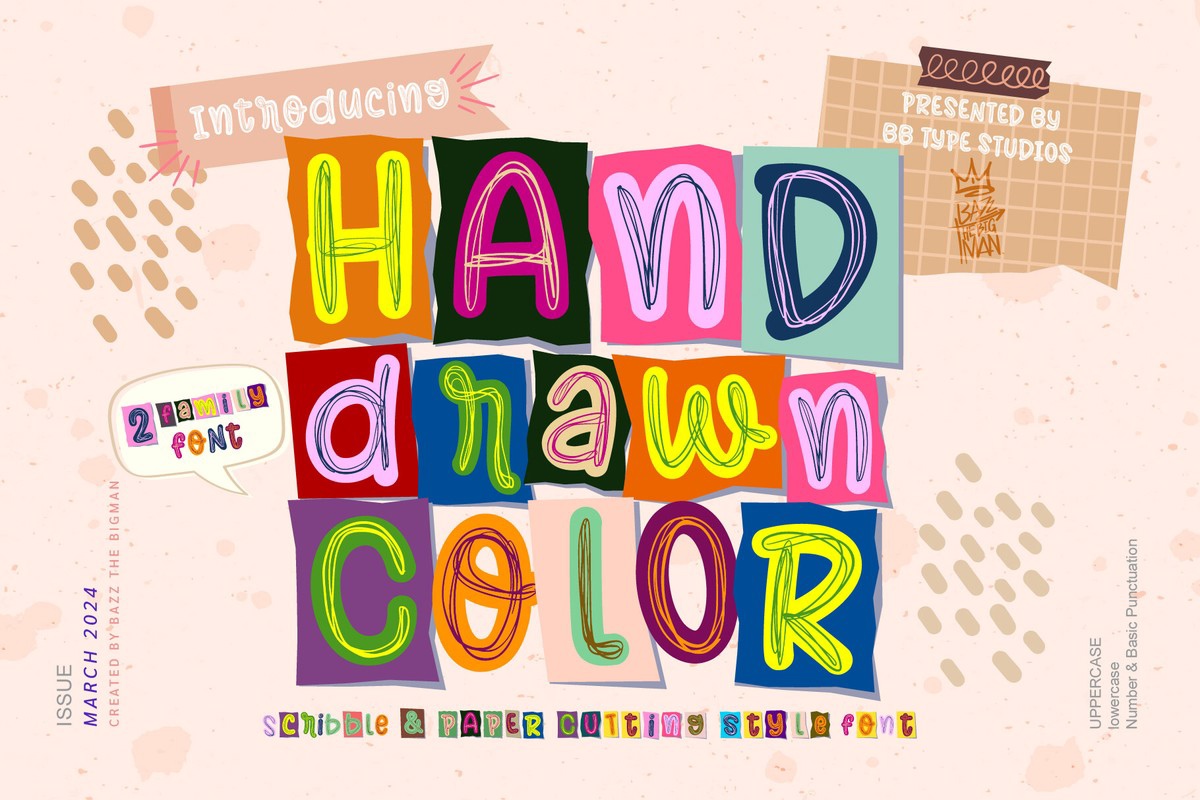 Beispiel einer Hand Drawn Color-Schriftart