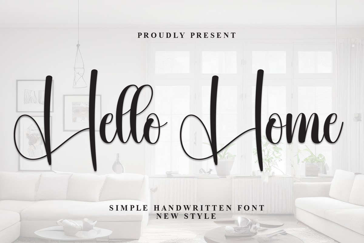 Beispiel einer Hello Home Regular-Schriftart