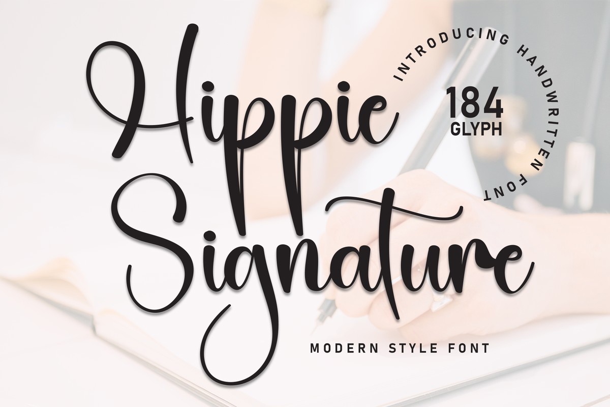 Beispiel einer Hippie Signature-Schriftart
