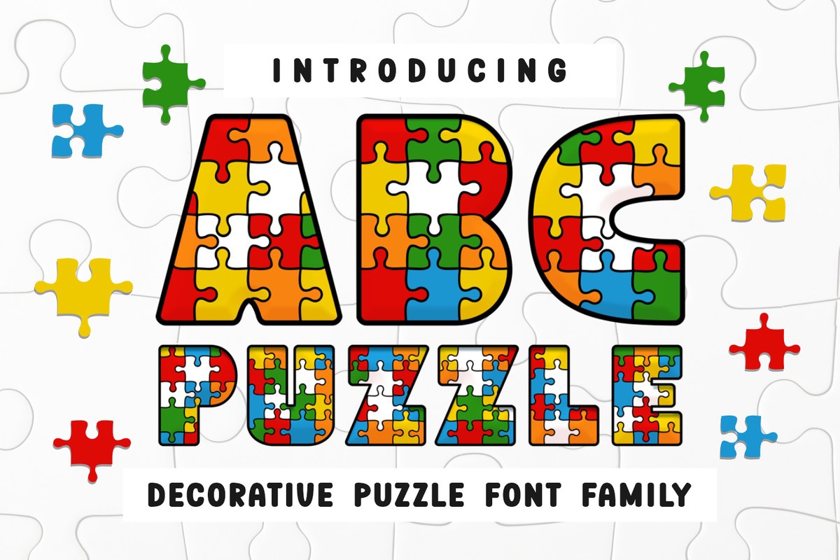 Beispiel einer ABC Puzzle-Schriftart