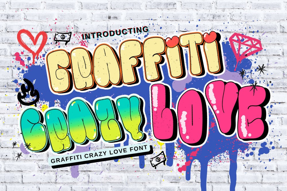 Beispiel einer Graffiti Crazy Love-Schriftart