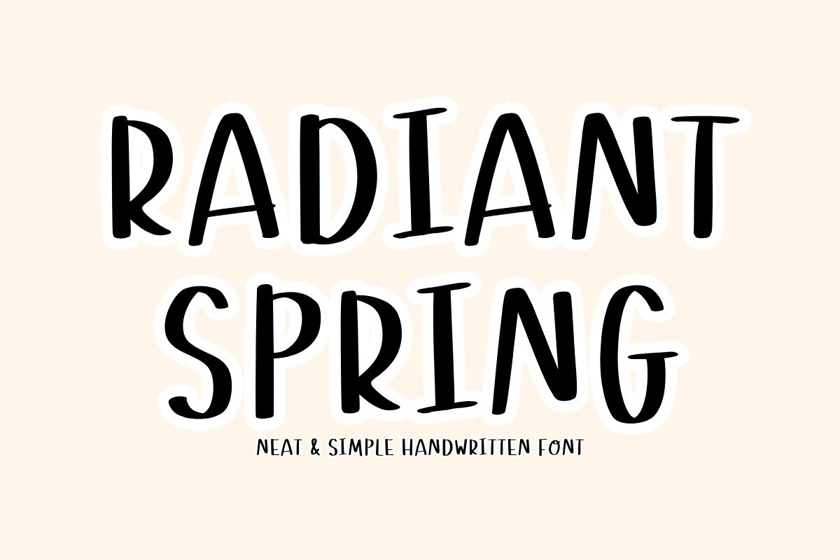 Beispiel einer Radiant Spring-Schriftart