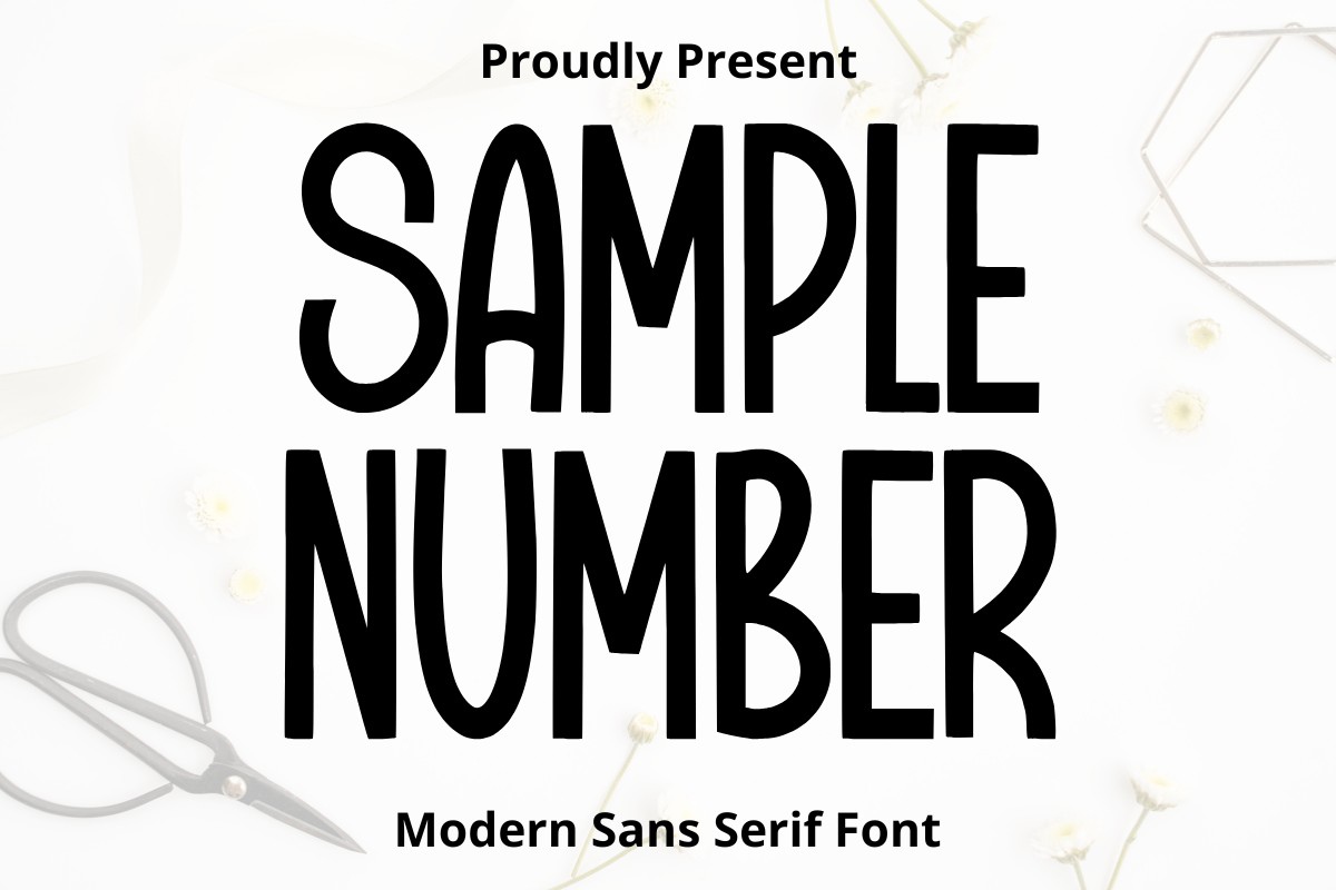 Beispiel einer Sample Number-Schriftart