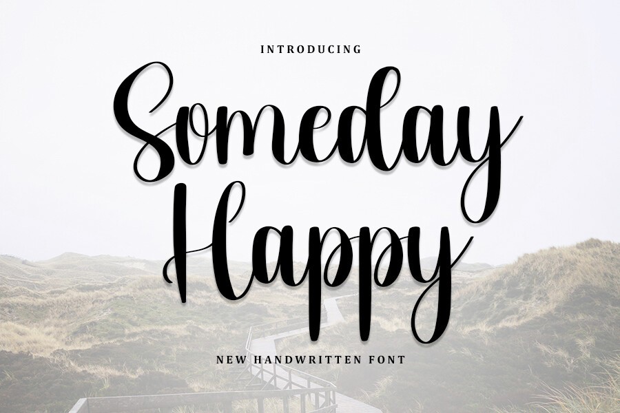 Beispiel einer Someday Happy-Schriftart