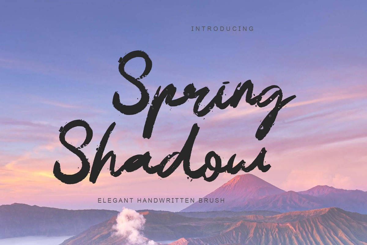 Beispiel einer Spring Shadow Shadow-Schriftart