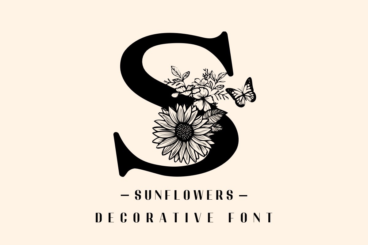 Beispiel einer Sunflowers-Schriftart