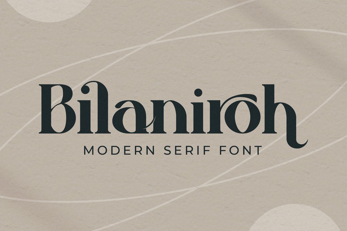 Beispiel einer Bilaniroh Regular-Schriftart